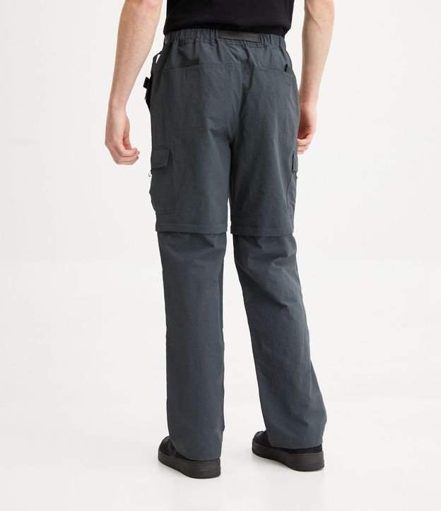 Pantalón se Convierte en Bermuda en Poliamida con Bolsillos Gris 3