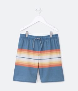 Bermuda de Banho Infantil com Estampa de Listras - Tam 5 a 14 Anos
