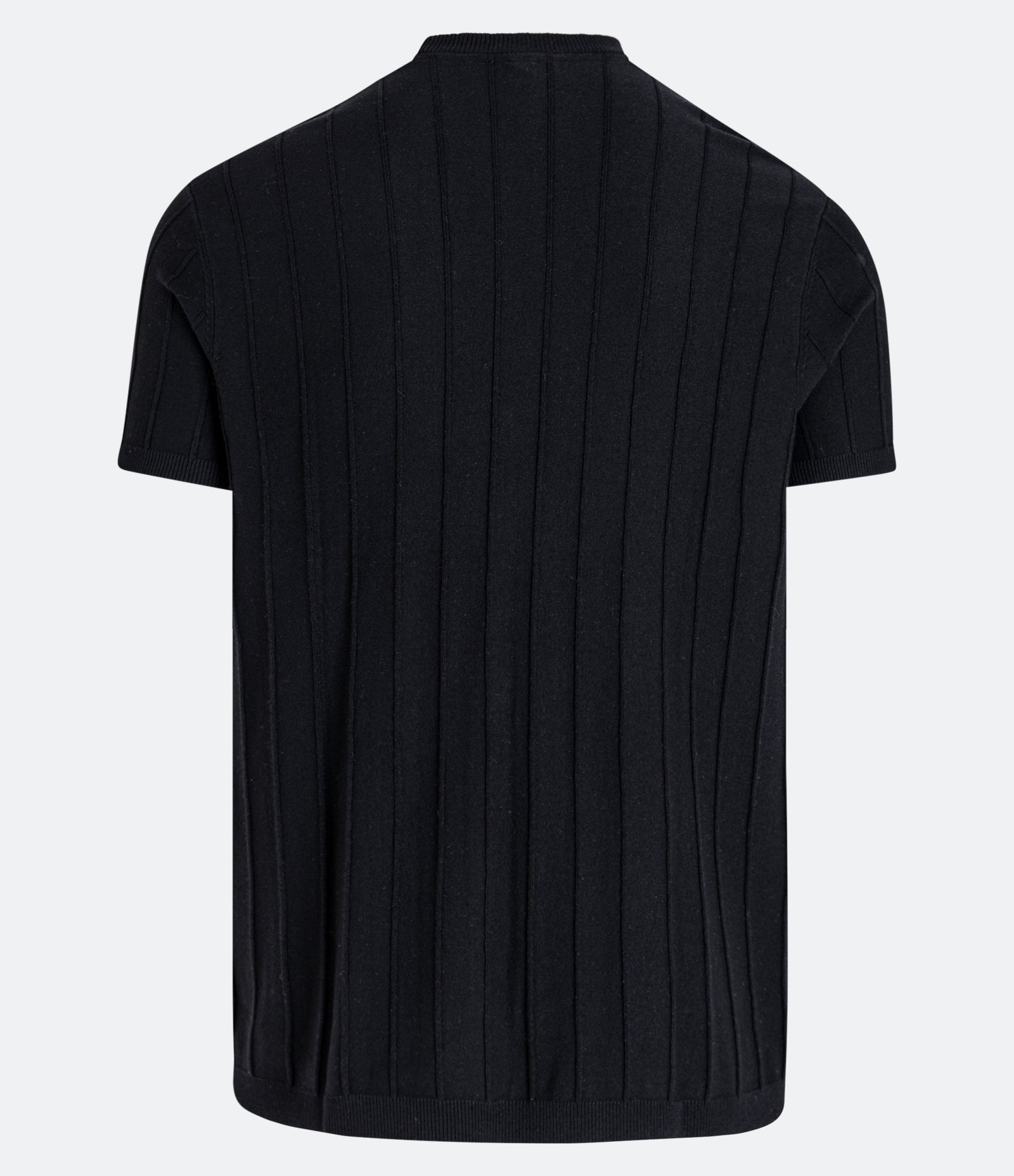 Camiseta Slim em Tricô com Relevos Verticais Preto 8