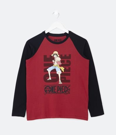 Camiseta Infantil com Estampa de Luffy One Piece - Tam 5 a 14 anos