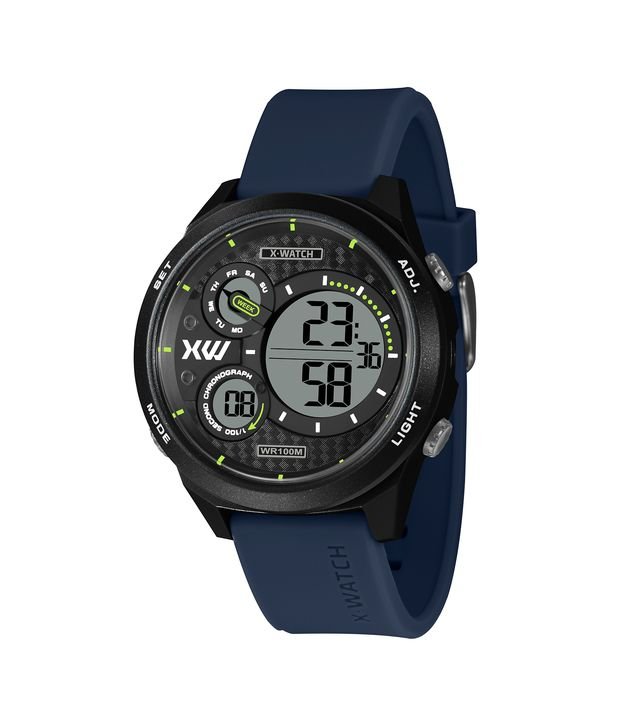 Relógio X-Watch Digital com Pulseira em Silicone e Caixa em Poliuretano XMPPD668 PXDX - Cor: Azul Matte - Tamanho: U