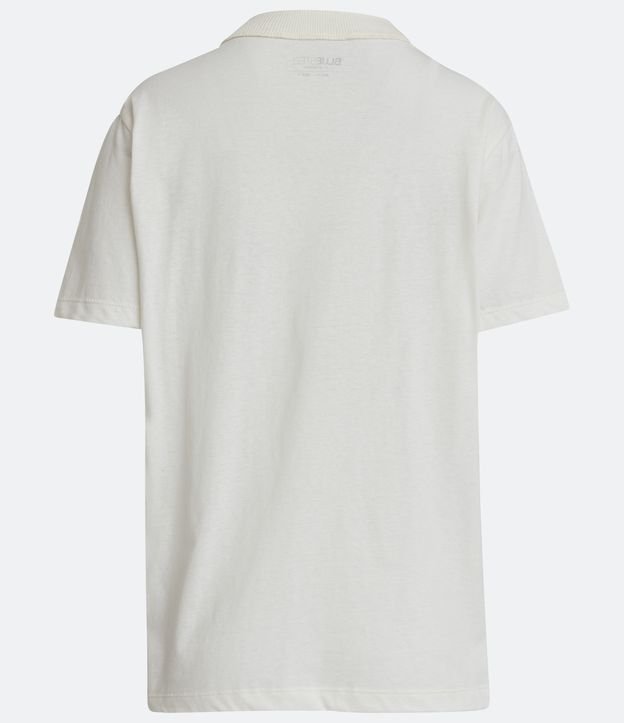 Camiseta em Algodão com Estampa em Lettering New York Branco 6