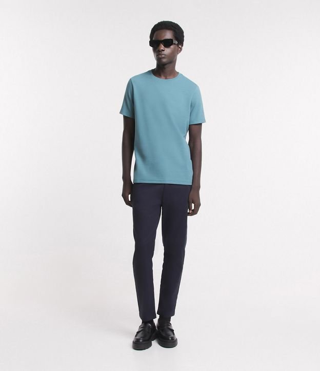Camiseta Slim em Algodão Peruano com Textura Canelada