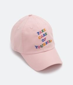 Boné Aba Curva em Algodão com Bordado Take Care of Yourself