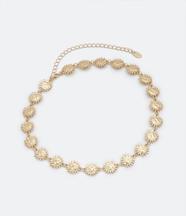 Collar Choker en Metal con Forma de Soles Dorado 3
