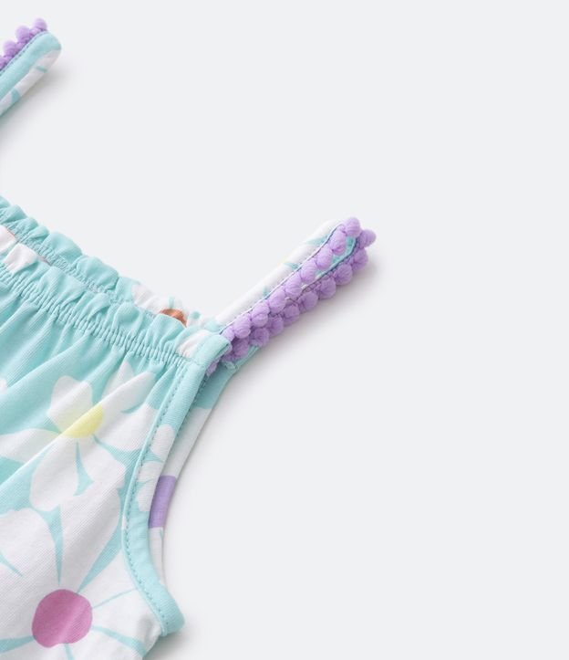 Vestido Infantil Marias con Estampa de Flores - Talle 1 a 5 años Azul 3