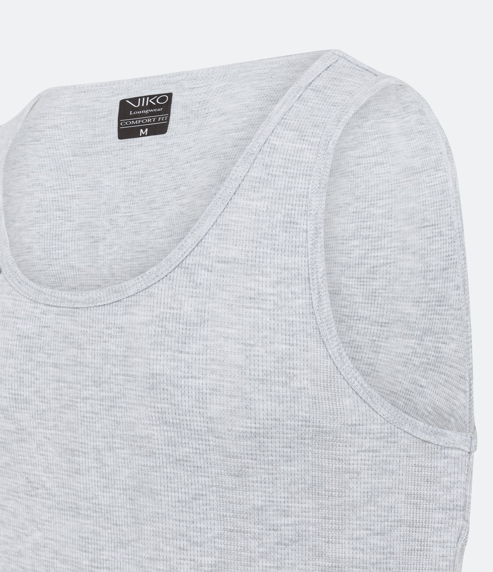 Camiseta Regata de Pijama em Algodão Texturizado Cinza Mescla 2