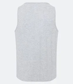 Camiseta Regata de Pijama em Algodão Texturizado