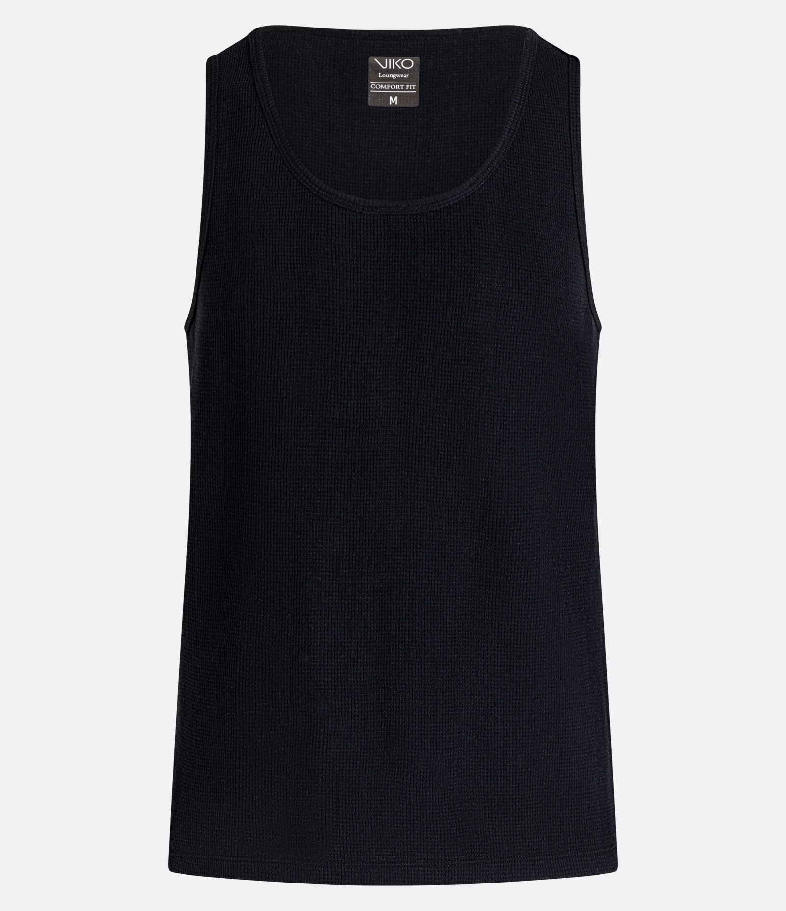 Camiseta Regata de Pijama em Algodão Texturizado Preto 1