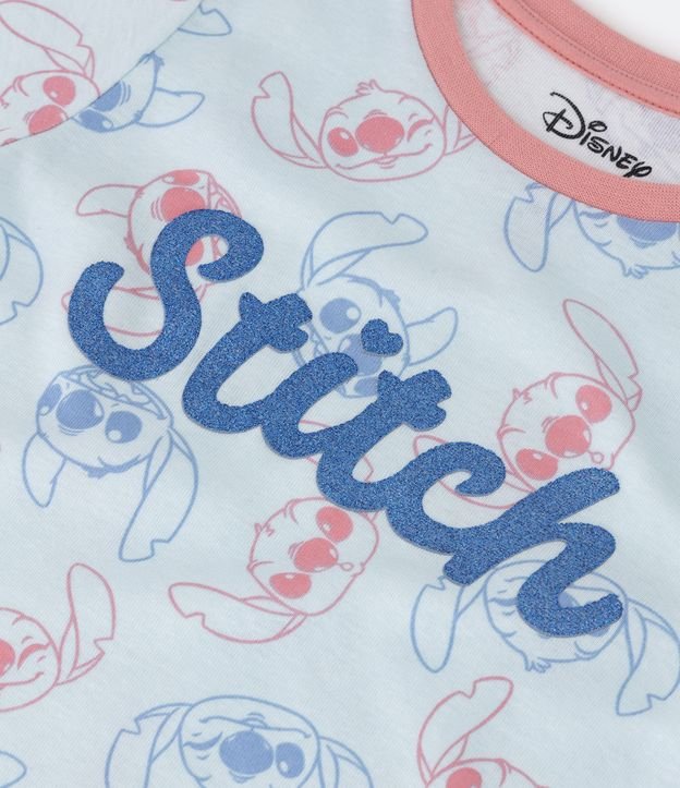 Pijama Largo Infantil en Ribana con Silk Stitch Metalizado - Talle 5 a 14 años Azul 7