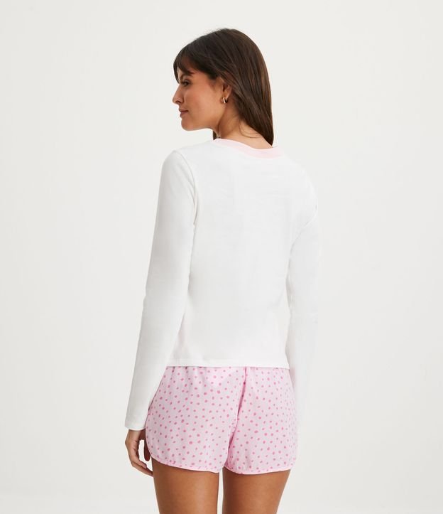 Blusa de Pijama en Cotton con Estampado Day Off Blanco Nieve 2