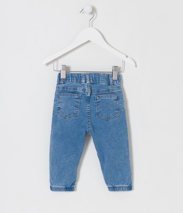 Pantalón Jogger Infantil en Jeans con Bolsillos - Talle 0 a 18 meses Azul 2