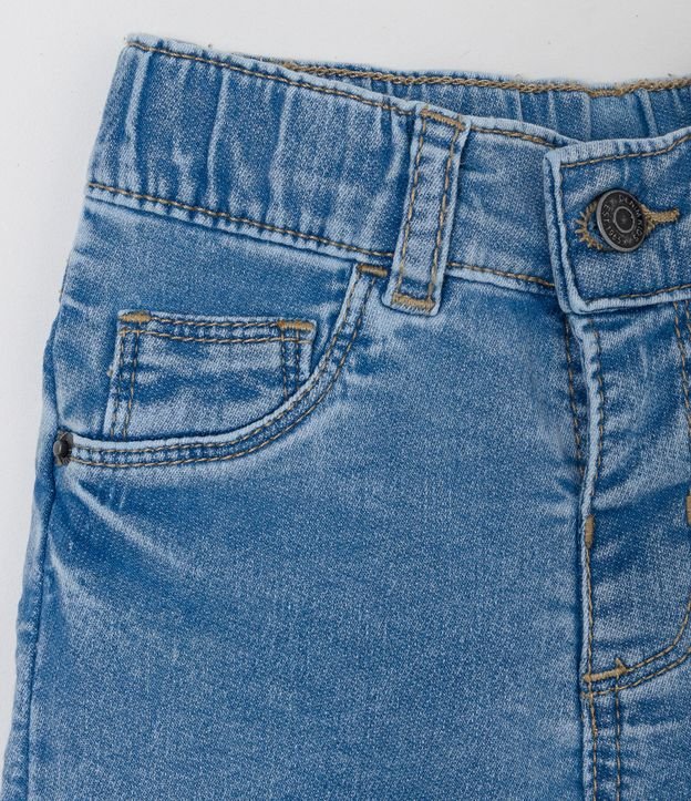 Pantalón Jogger Infantil en Jeans con Bolsillos - Talle 0 a 18 meses Azul 3