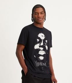 Camiseta Relaxed em Meia Malha com Estampa Kodak Black Tour