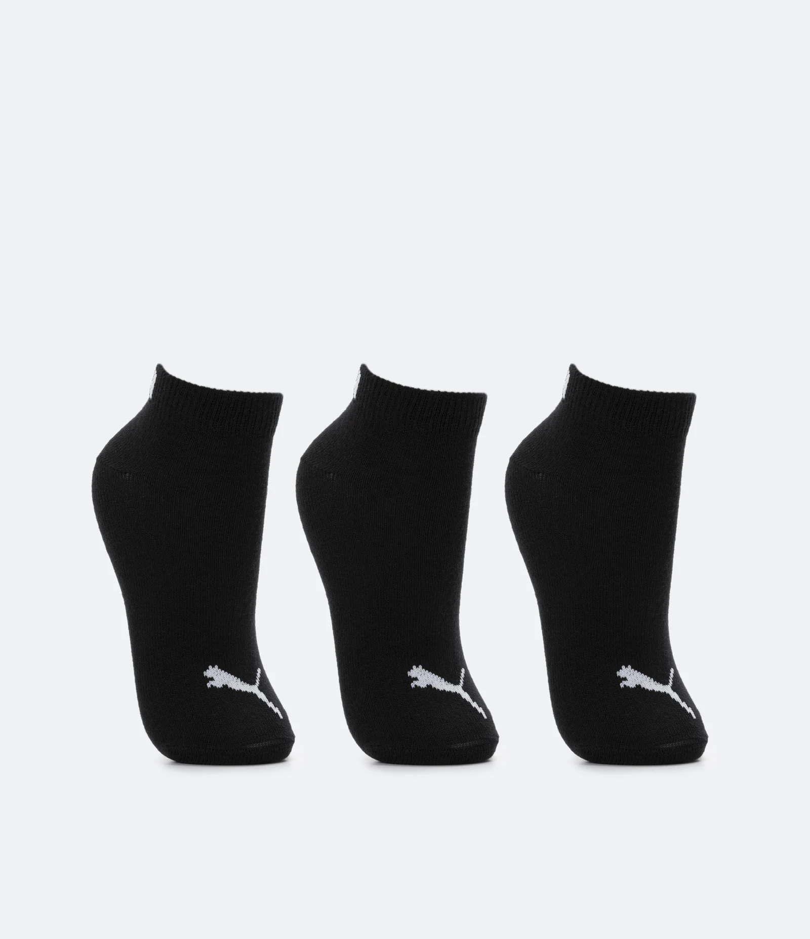 Kit 03 Pares de Meias Cano Baixo Infantil Estampa Puma - Tam 25 ao 34 Preto 1