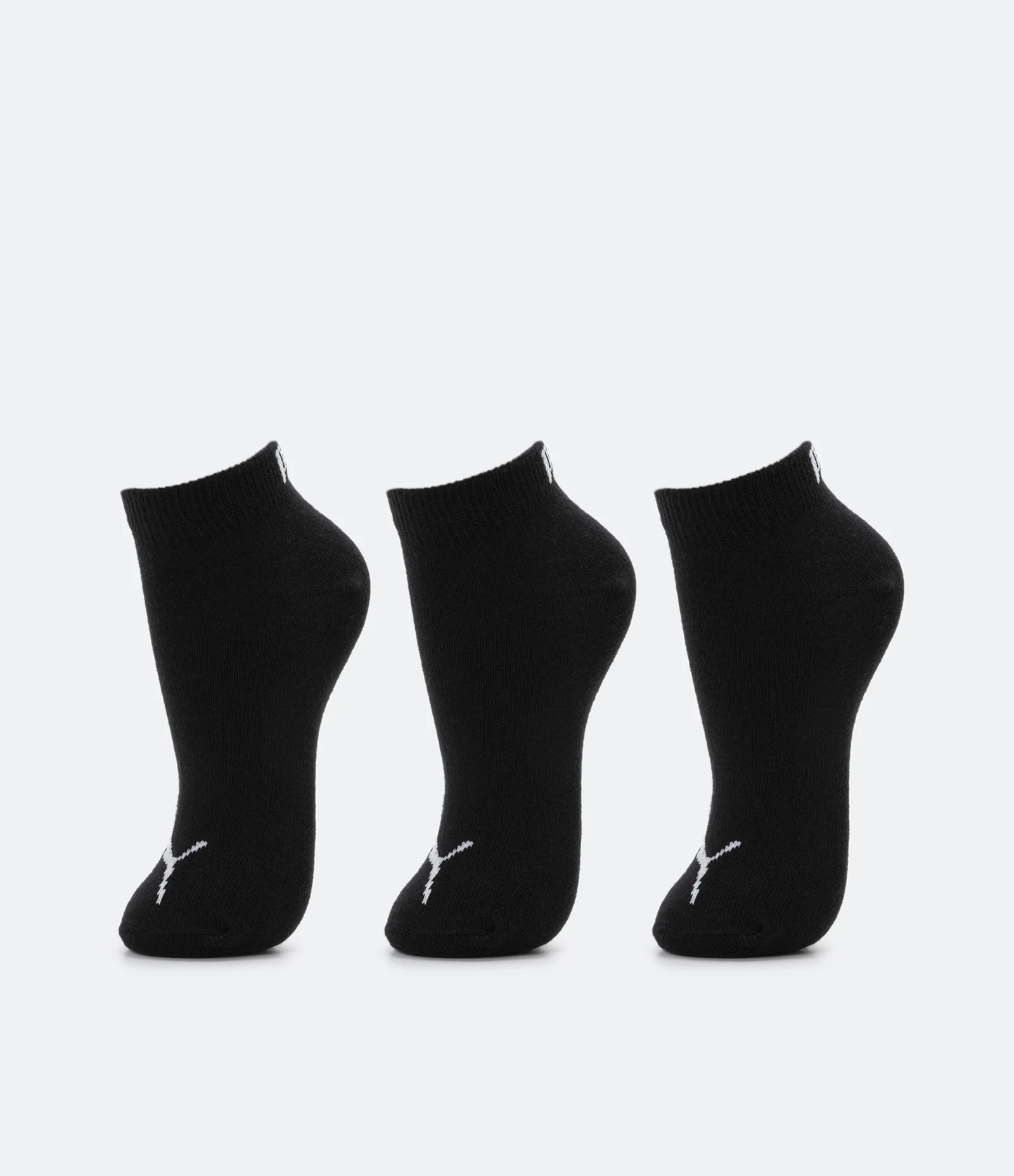 Kit 03 Pares de Meias Cano Baixo Infantil Estampa Puma - Tam 25 ao 34 Preto 2