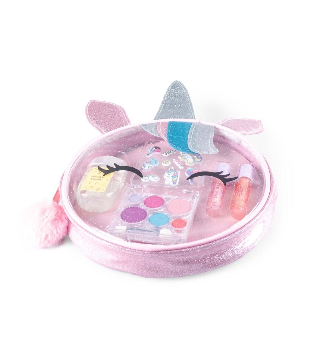 Kit Maquiagem Infantil Completo Com Bolsa Unicornio