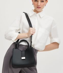 Bolsa Satchel com Tira para Fechamento