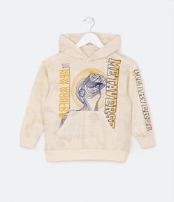 Camiseta Infantil com Bolso Canguru e Capuz - Tam 5 a 14 anos