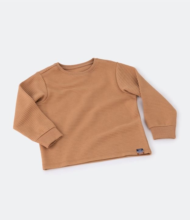 Remera Infantil con Textura y Etiqueta en la Barra - Talle 1 a 5 años Beige 4