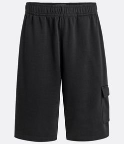 Bermuda Oversized em Moletom com Cós Elástico e Bolso Cargo