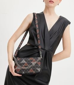Bolsa Baguete Shoulder com Estampa Animal Print