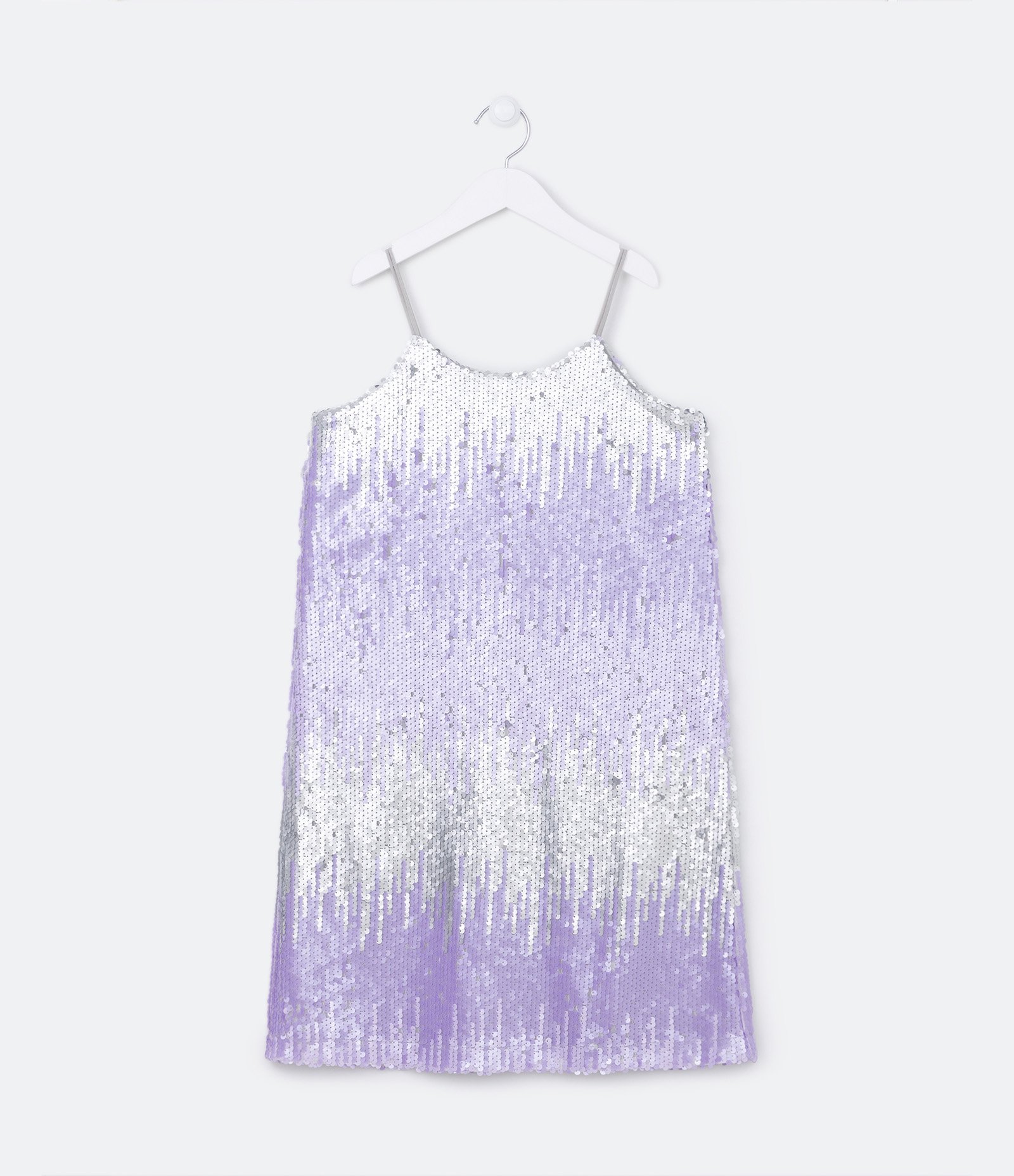 Vestido Infantil com Paetês Degradê - Tam 5 a 14 Anos Roxo 1