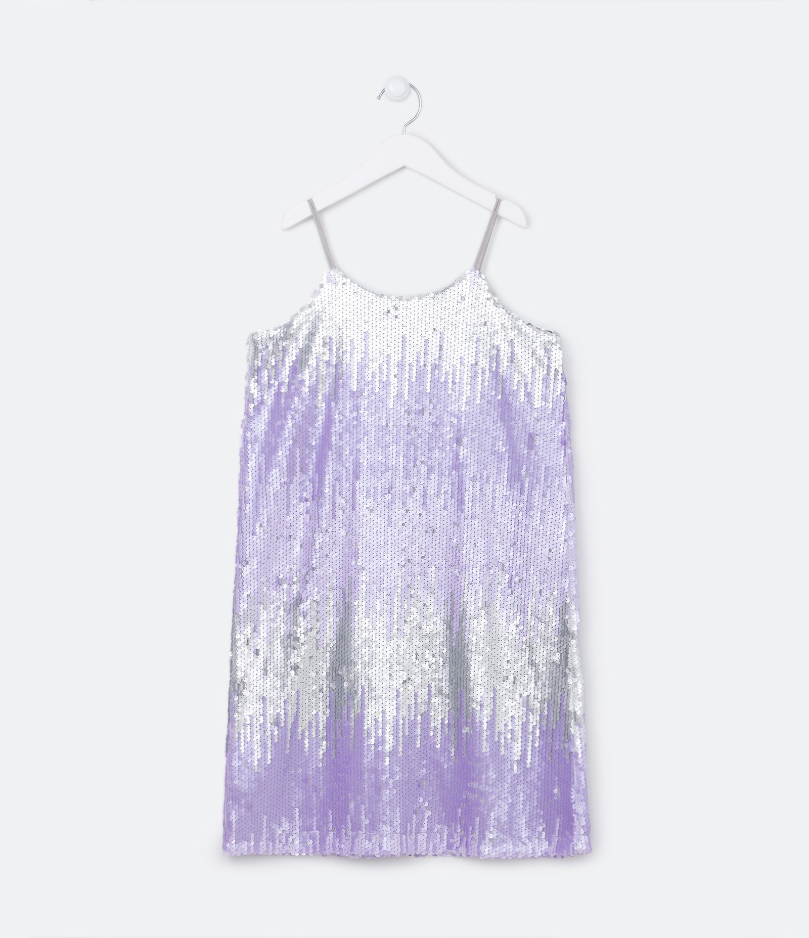 Vestido Infantil com Paetês Degradê - Tam 5 a 14 Anos Roxo 2
