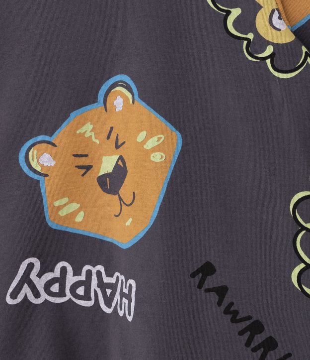 Pijama Largo Infantil con Estampado Animales - Talle 1 a 4 años Gris 4