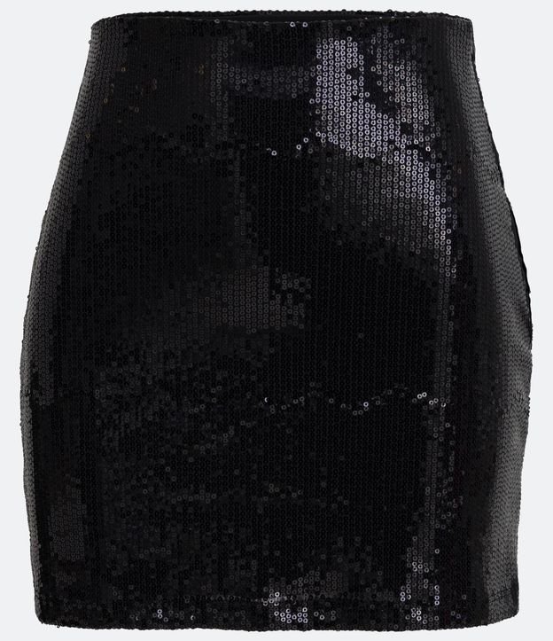 Pollera Corta en Lentejuela Negro 5