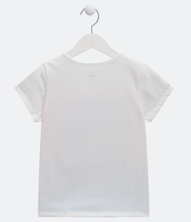 Camiseta Infantil Dip Dye Estampa Grl Pwr - Tam 5 a 14 Anos Branco Neve 2