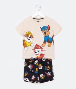 Pijama Curto Infantil com Estampa Patrulha Canina - Tam 2 a 4 Anos