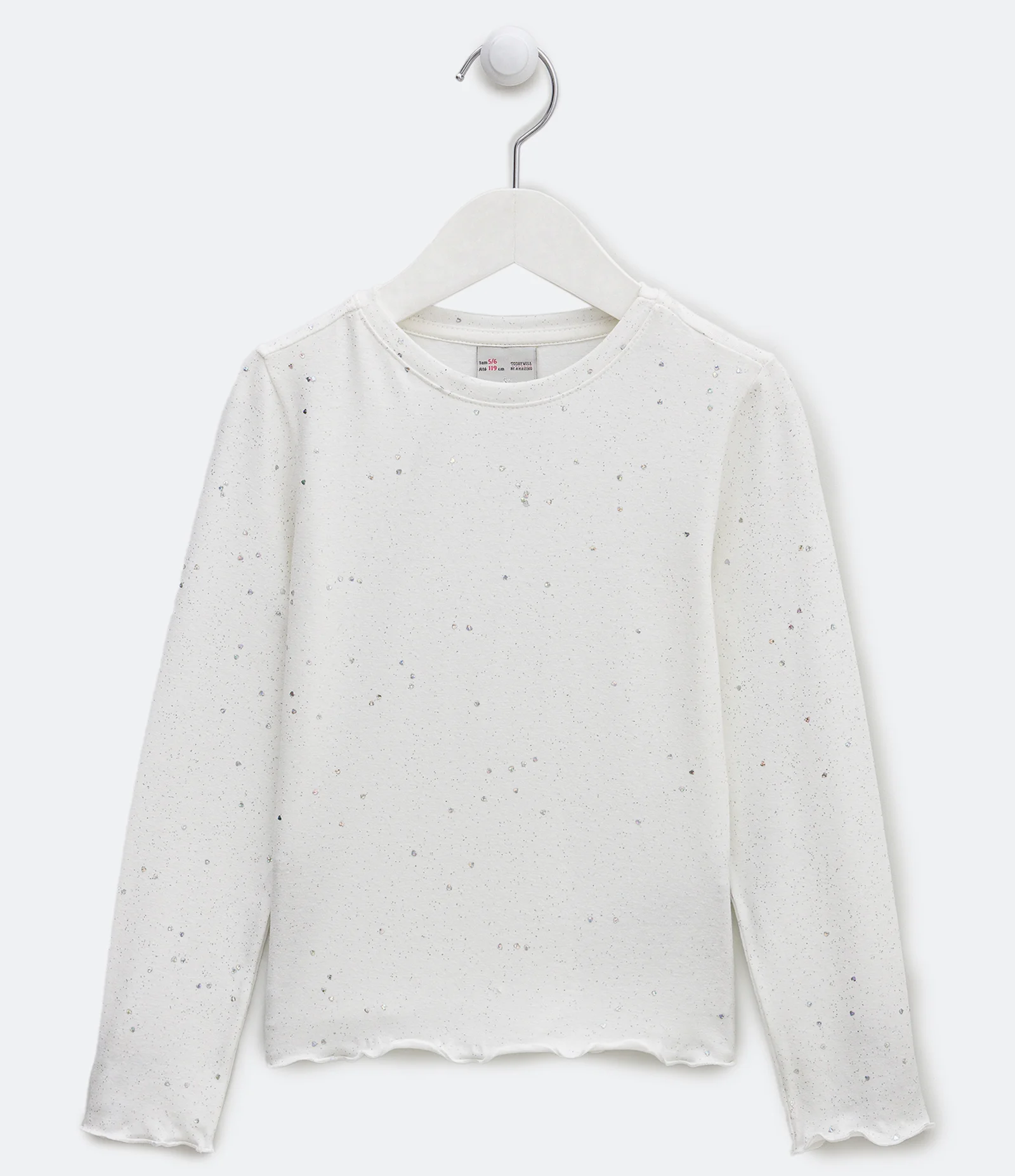 Blusa Infantil em Cotton com Glitter e Corações - Tam 5 a 14 Anos Branco Neve 1