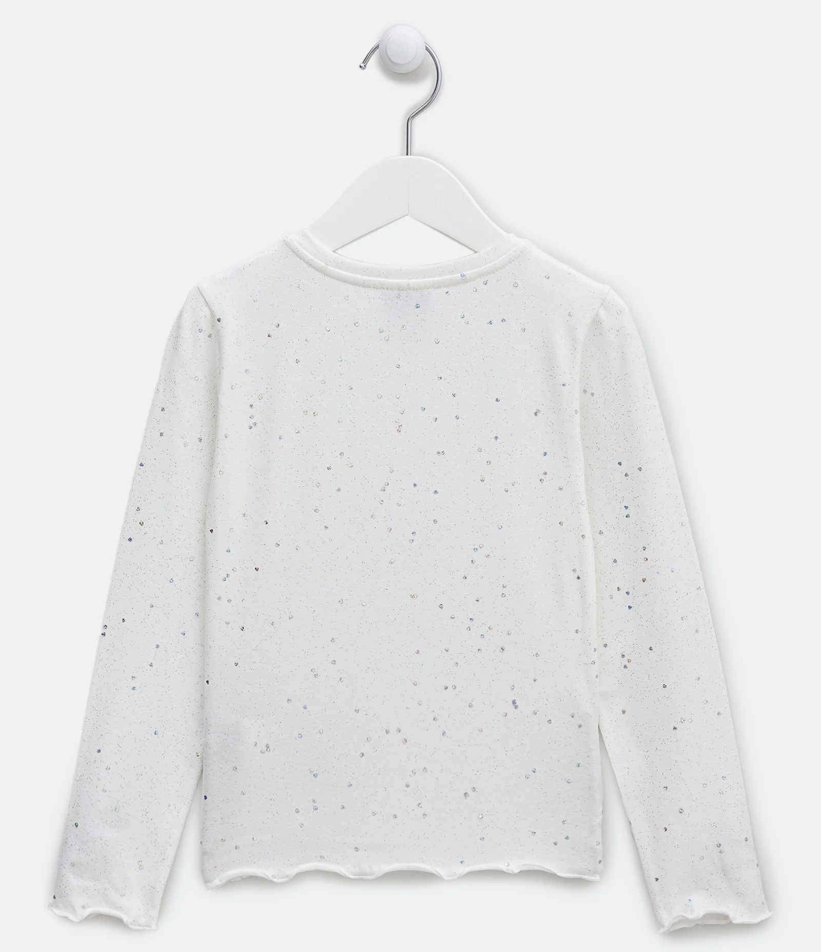 Blusa Infantil em Cotton com Glitter e Corações - Tam 5 a 14 Anos Branco Neve 2