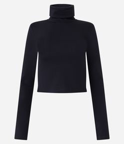 Blusa em Ribana com Gola Alta