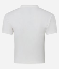 Blusa Canelada em Ribana com Manga Curta