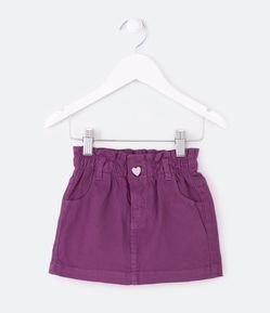Saia Infantil em Veludo Cotelê com Botão de Coração - Tam 1 a 5 anos