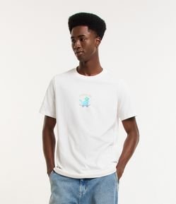 Camiseta Regular em Algodão com Estampa Gato de Skate