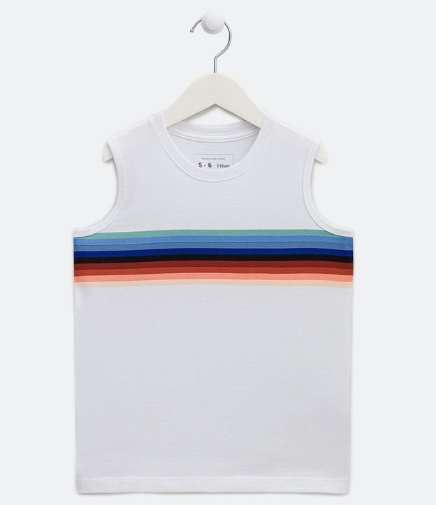 Regata Infantil Estampa Listras Coloridas - Tam 5 a 14 Anos