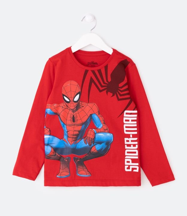 Remera Infantil Estampado Spider-Man - Talle 3 a 10 años Rojo 1