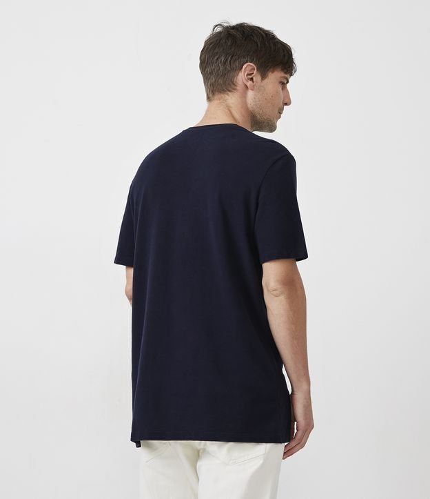 Remera Regular en Algodón con Lettering Land Scape Azul 3