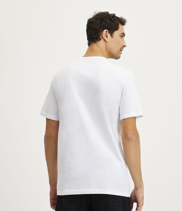 Camiseta Comfort em Algodão com Estampa Fender Branco 3