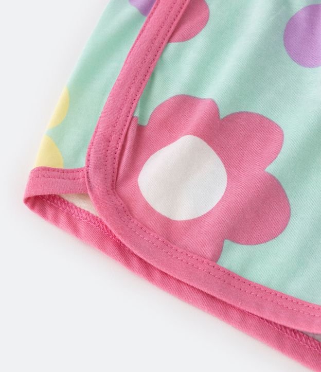 Pijama Curto Infantil com Estampa de Margaridas - Tam 5 a 14 Anos Verde 3