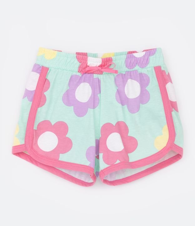 Pijama Curto Infantil com Estampa de Margaridas - Tam 5 a 14 Anos Verde 4