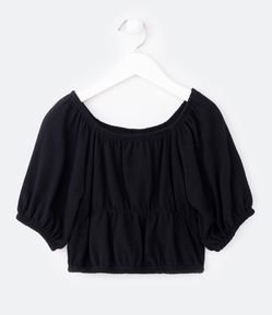 Blusa Ciganinha Infantil com Franzido - Tam 5 a 14 Anos