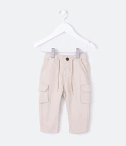 Calça Cargo Infantil em Sarja - Tam 3 a 18 meses