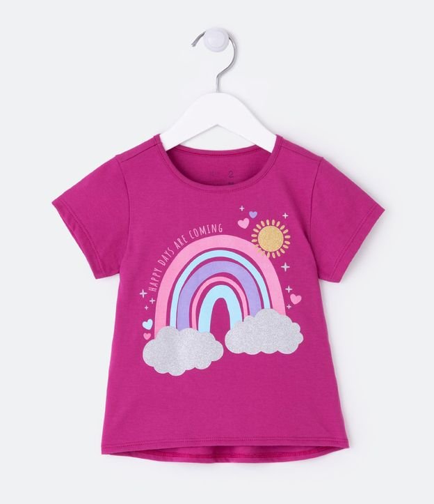 Blusa Infantil com Estampa Arco-íris - Tam 1 a 5 Anos