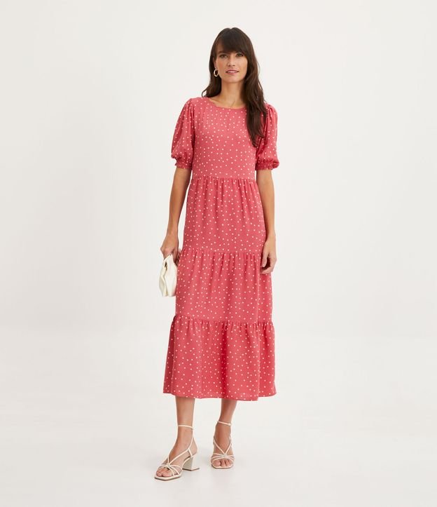 VESTIDO COM TEXTURA XADREZ VICHY CUT OUT - Rosa / Branco