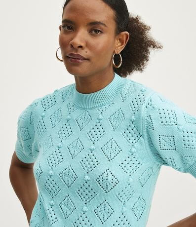 Blusa em Tricô Manga Bufante e Textura Losango é boa?