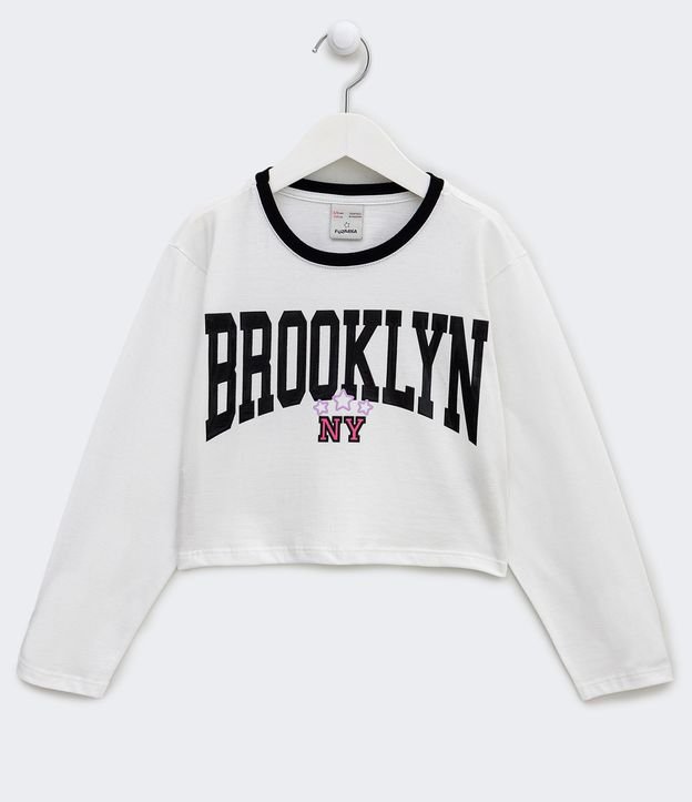 Blusa Infantil en Cotton con Estampado Brooklyn - Talle 5 a 14 años Blanco Nieve 1